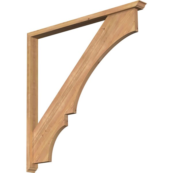 Ekena Millwork Balboa Traditional Smooth Bracket w/ Offset Brace, Western Red Cedar, 3 1/2"W x 44"D x 44"H BKT0402X44X44BOA01SWR - main
